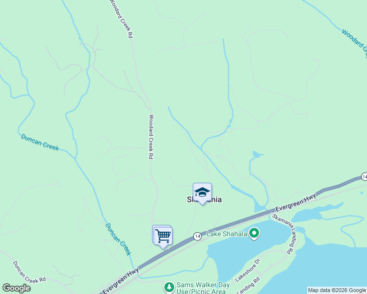 map of restaurants, bars, coffee shops, grocery stores, and more near Skelton Road in Stevenson