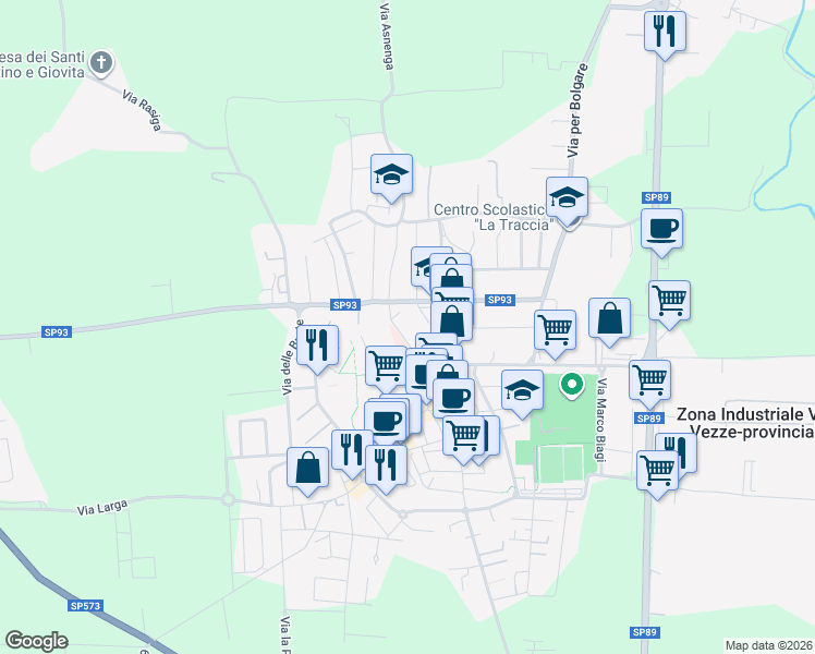 map of restaurants, bars, coffee shops, grocery stores, and more near 12 Via Mologni in Calcinate