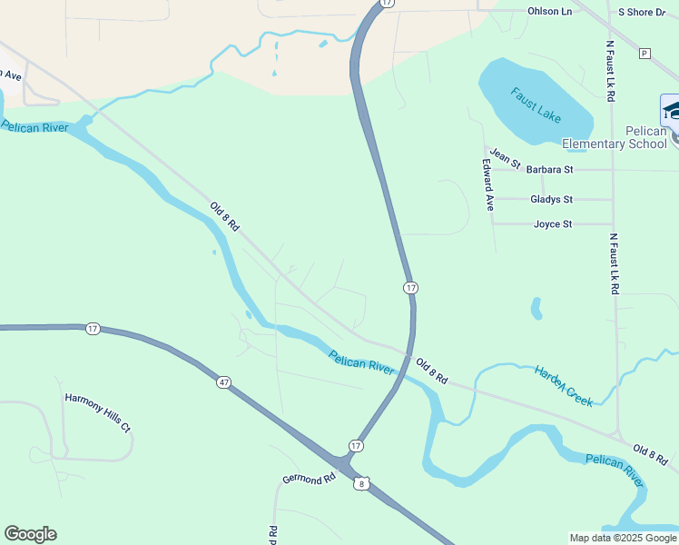 map of restaurants, bars, coffee shops, grocery stores, and more near 4888 Old 8 Road in Rhinelander