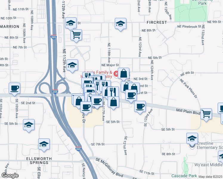 map of restaurants, bars, coffee shops, grocery stores, and more near in Vancouver