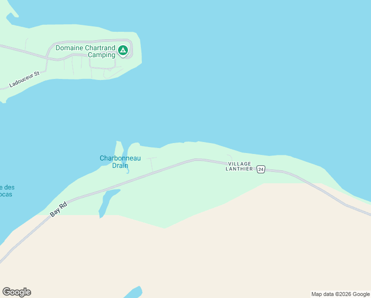 map of restaurants, bars, coffee shops, grocery stores, and more near 2452 Bay Road in L'Orignal