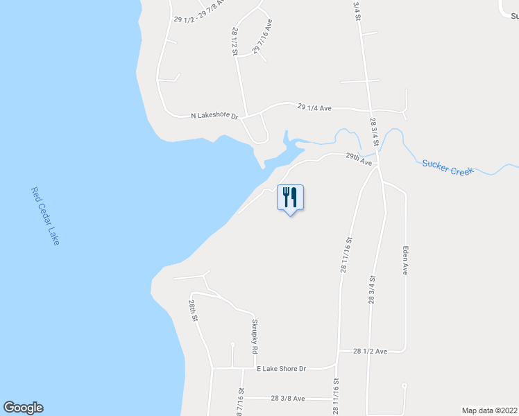 map of restaurants, bars, coffee shops, grocery stores, and more near 2853 29th Avenue in Birchwood