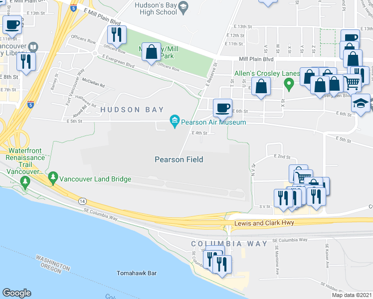 map of restaurants, bars, coffee shops, grocery stores, and more near 207 East Reserve Street in Vancouver