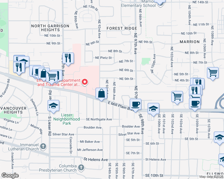 map of restaurants, bars, coffee shops, grocery stores, and more near in Vancouver