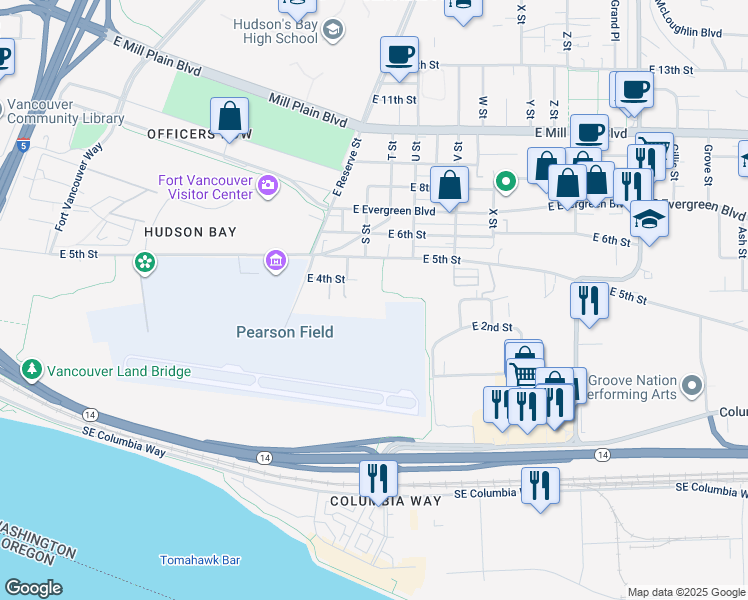 map of restaurants, bars, coffee shops, grocery stores, and more near 1801 East 4th Street in Vancouver