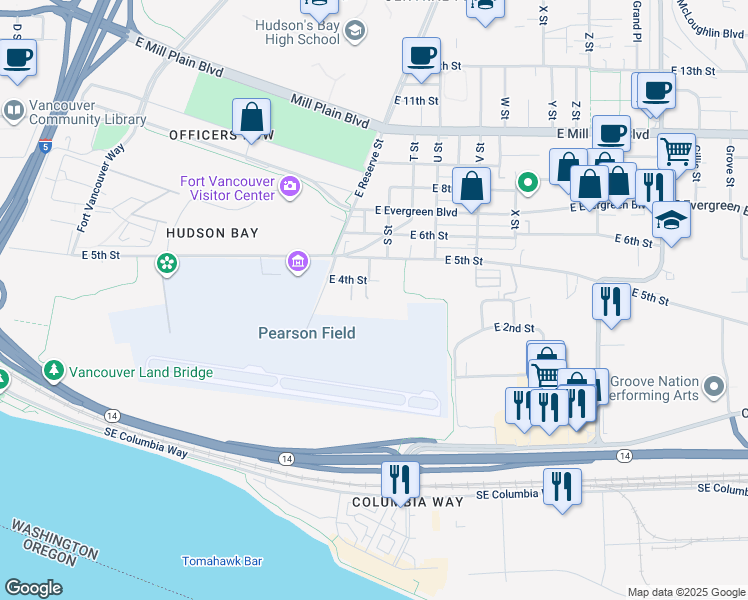 map of restaurants, bars, coffee shops, grocery stores, and more near 1801 East 4th Street in Vancouver