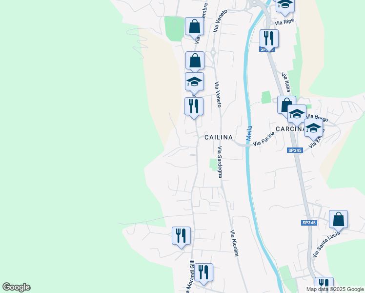 map of restaurants, bars, coffee shops, grocery stores, and more near 48 Via Cesare Scaluggia in Villa Carcina
