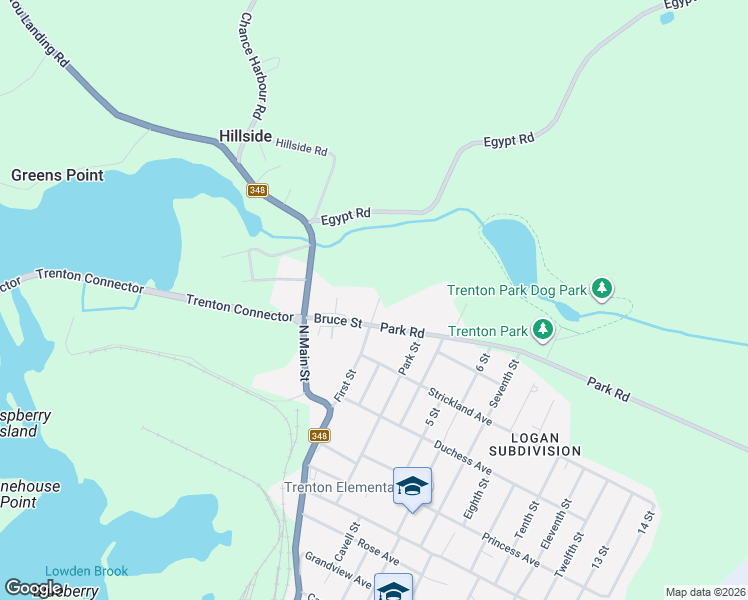 map of restaurants, bars, coffee shops, grocery stores, and more near 55 First Street in Trenton