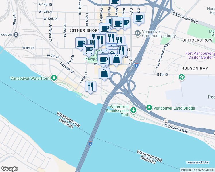 map of restaurants, bars, coffee shops, grocery stores, and more near 207 West 3rd Street in Vancouver