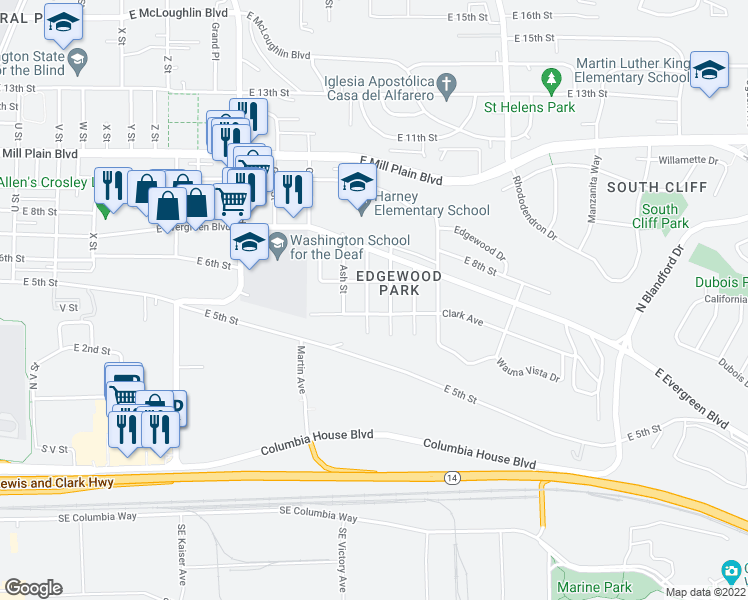map of restaurants, bars, coffee shops, grocery stores, and more near 512 Beech Street in Vancouver