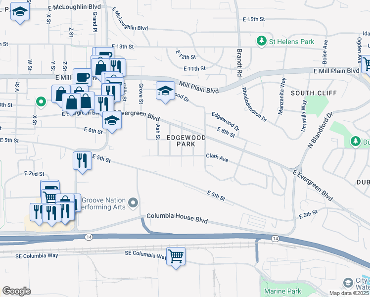 map of restaurants, bars, coffee shops, grocery stores, and more near in Vancouver