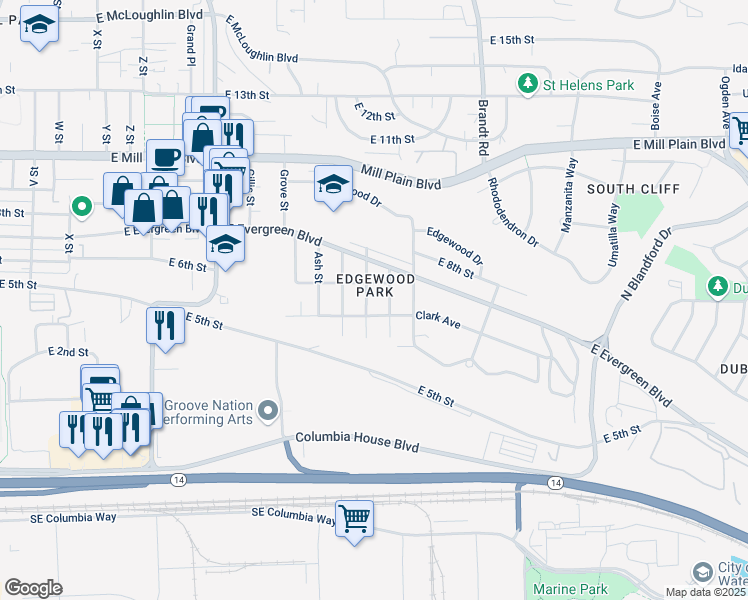 map of restaurants, bars, coffee shops, grocery stores, and more near in Vancouver