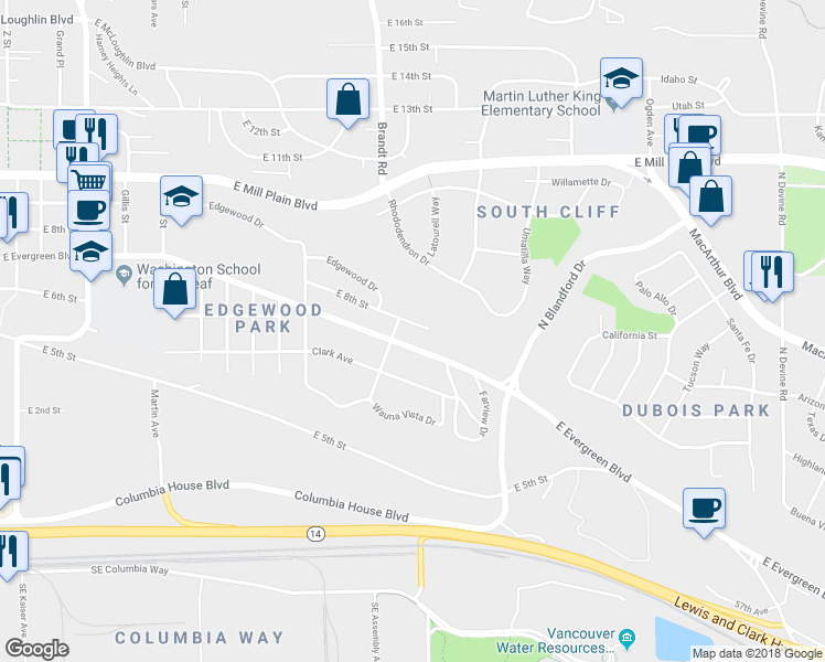 map of restaurants, bars, coffee shops, grocery stores, and more near 3919 East 8th Street in Vancouver