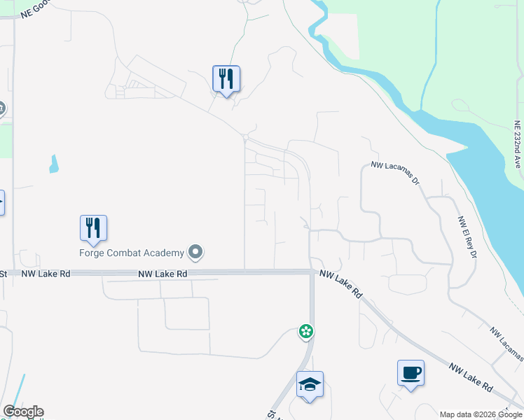 map of restaurants, bars, coffee shops, grocery stores, and more near 4047 Northwest 60th Circle in Camas