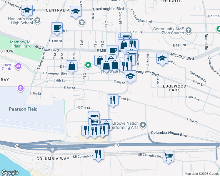 map of restaurants, bars, coffee shops, grocery stores, and more near 2711 East 5th Street in Vancouver