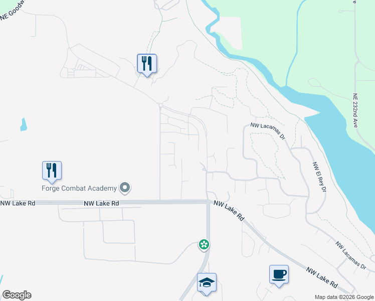 map of restaurants, bars, coffee shops, grocery stores, and more near Northwest McMaster Drive in Camas