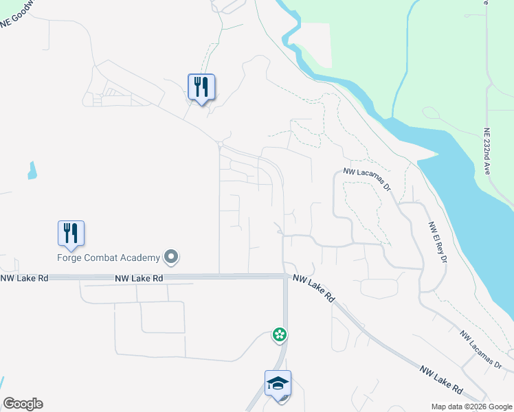 map of restaurants, bars, coffee shops, grocery stores, and more near 6046 Northwest Olympic Street in Camas