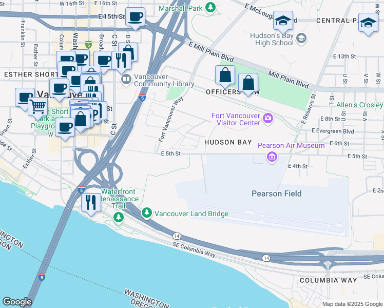 map of restaurants, bars, coffee shops, grocery stores, and more near 849 East 5th Street in Vancouver