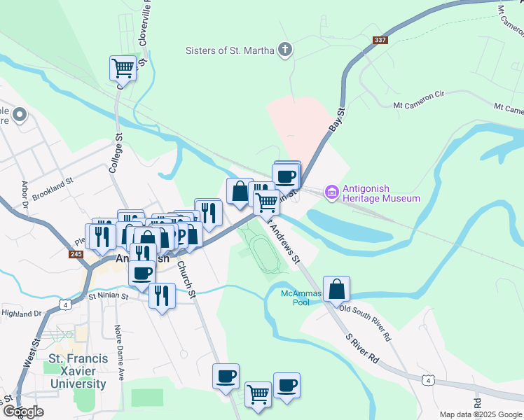 map of restaurants, bars, coffee shops, grocery stores, and more near in 