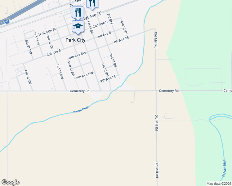 map of restaurants, bars, coffee shops, grocery stores, and more near 310 Cemetery Road in Park City