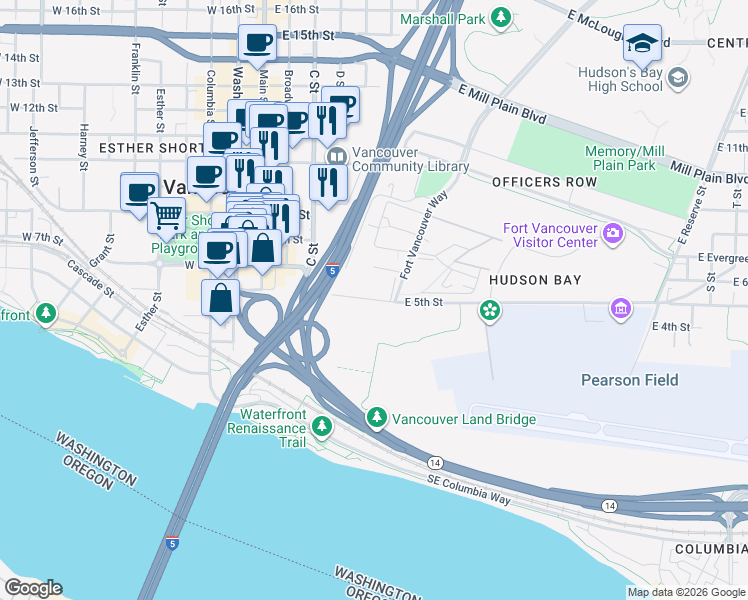 map of restaurants, bars, coffee shops, grocery stores, and more near 532 East 5th Street in Vancouver