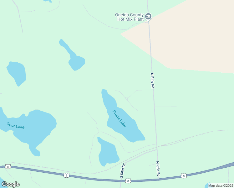 map of restaurants, bars, coffee shops, grocery stores, and more near 6660 Prune Lake Road in Rhinelander