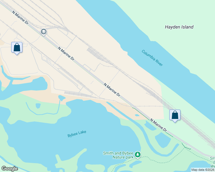 map of restaurants, bars, coffee shops, grocery stores, and more near 3939 N Marine Dr in Portland