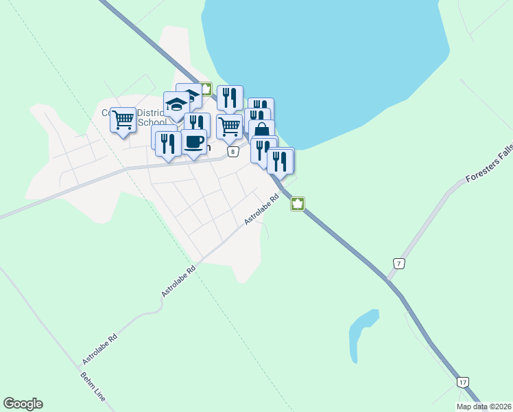 map of restaurants, bars, coffee shops, grocery stores, and more near 6 Meadow Street in Cobden