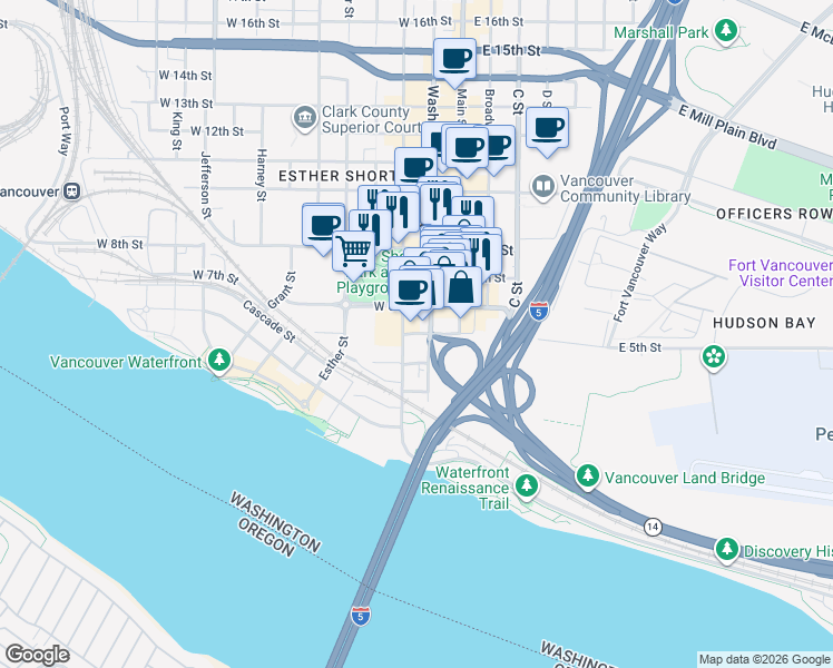 map of restaurants, bars, coffee shops, grocery stores, and more near 256 West 5th Street in Vancouver