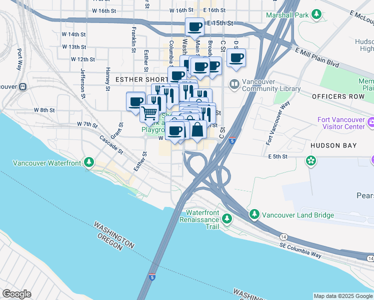 map of restaurants, bars, coffee shops, grocery stores, and more near 177 West 5th Street in Vancouver