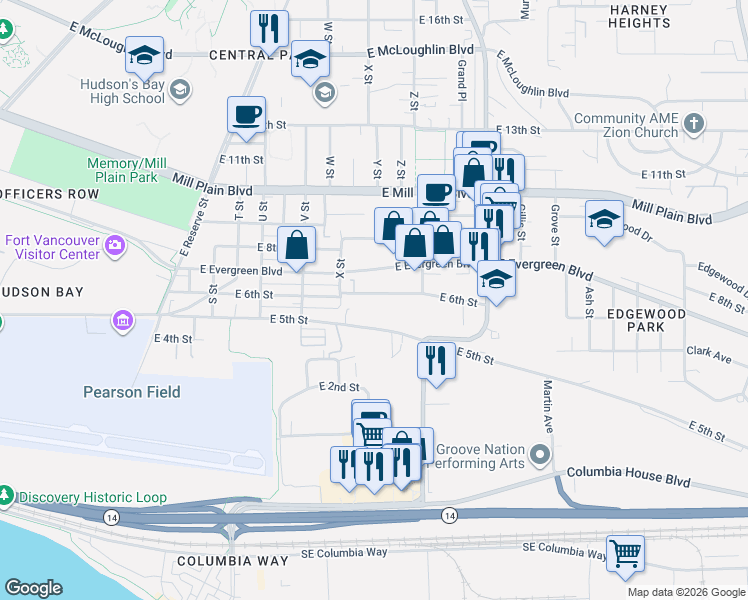 map of restaurants, bars, coffee shops, grocery stores, and more near 2415 East 6th Street in Vancouver