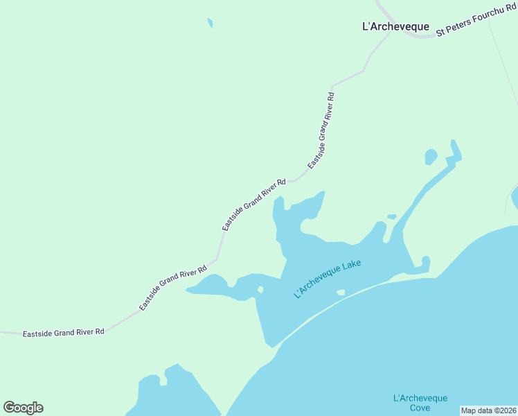 map of restaurants, bars, coffee shops, grocery stores, and more near 14 Eastside Grand River Road in Grand River