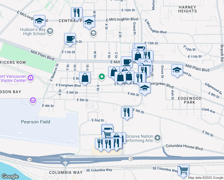 map of restaurants, bars, coffee shops, grocery stores, and more near 2514 East 6th Street in Vancouver