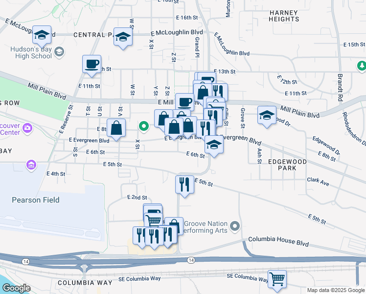 map of restaurants, bars, coffee shops, grocery stores, and more near 2700 East 6th Street in Vancouver