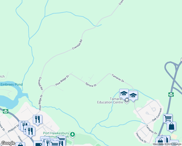 map of restaurants, bars, coffee shops, grocery stores, and more near 11 Chiavari Close in Port Hawkesbury