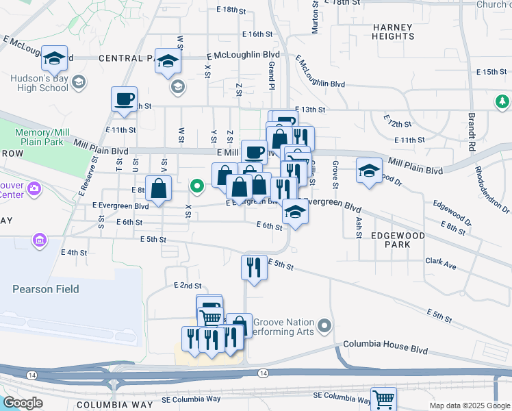map of restaurants, bars, coffee shops, grocery stores, and more near 2700 East 6th Street in Vancouver