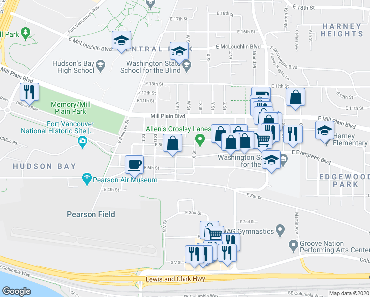 map of restaurants, bars, coffee shops, grocery stores, and more near 813 W Street in Vancouver