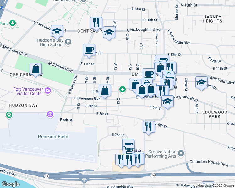 map of restaurants, bars, coffee shops, grocery stores, and more near 2265 East 8th Street in Vancouver
