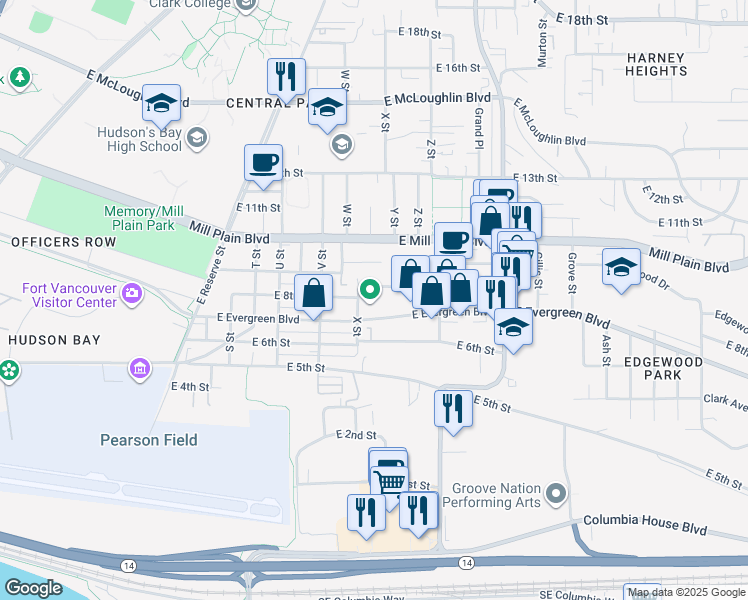 map of restaurants, bars, coffee shops, grocery stores, and more near 2428 East 8th Street in Vancouver