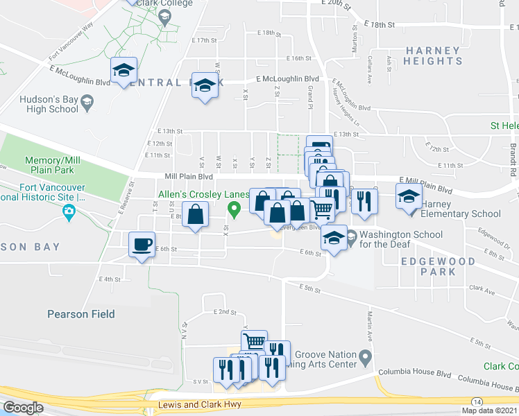 map of restaurants, bars, coffee shops, grocery stores, and more near 2512 East 8th Street in Vancouver