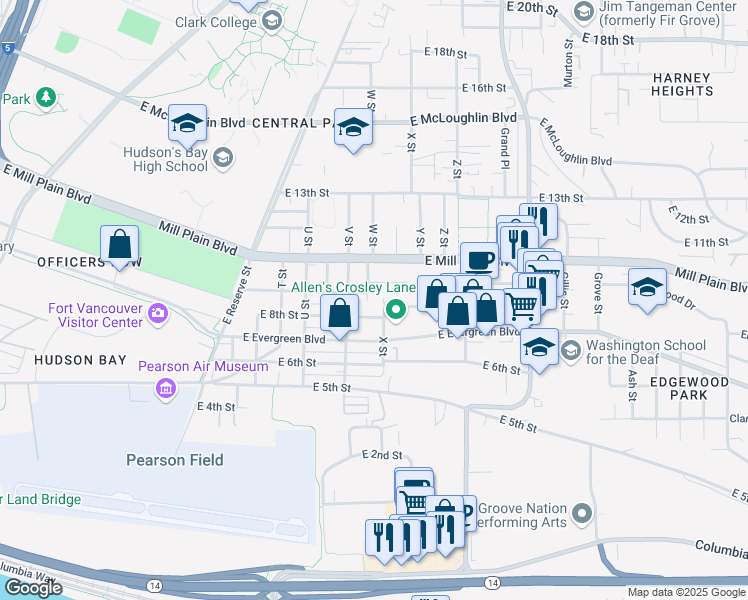 map of restaurants, bars, coffee shops, grocery stores, and more near 813 W Street in Vancouver