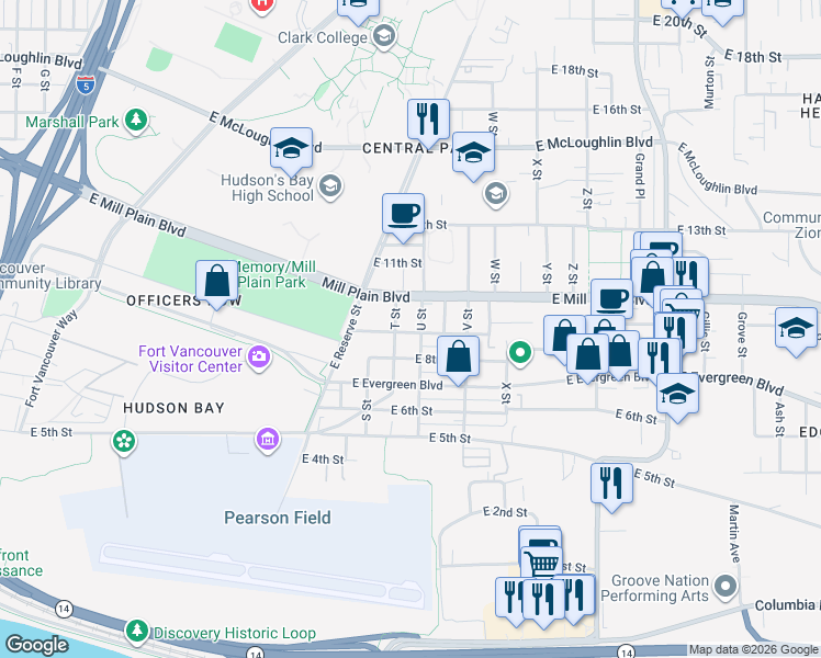 map of restaurants, bars, coffee shops, grocery stores, and more near 2012 East 9th Street in Vancouver