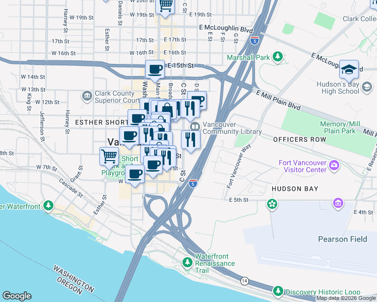 map of restaurants, bars, coffee shops, grocery stores, and more near 335 East 8th Street in Vancouver