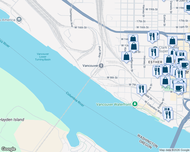 map of restaurants, bars, coffee shops, grocery stores, and more near 1576 West 8th Street in Vancouver