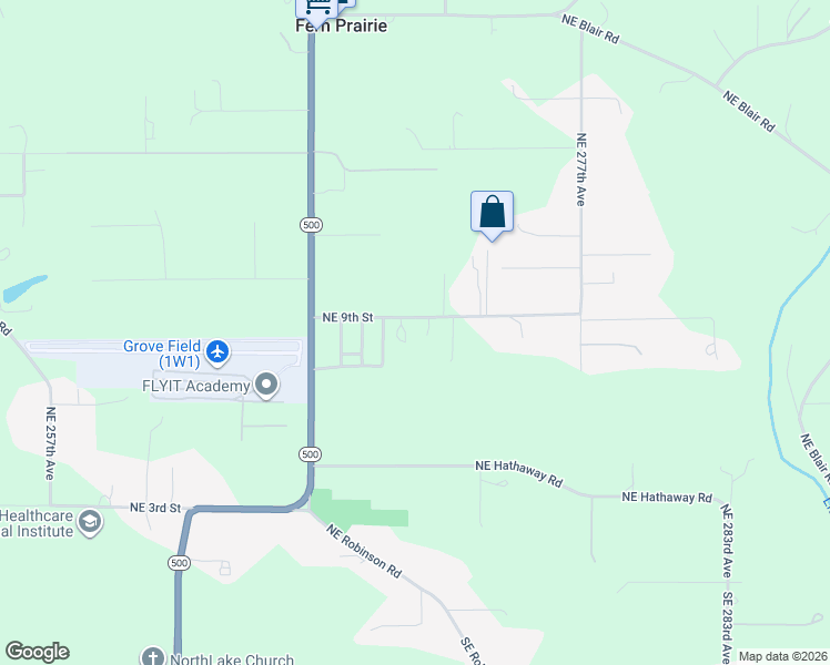 map of restaurants, bars, coffee shops, grocery stores, and more near 27015 Northeast 9th Street in Camas