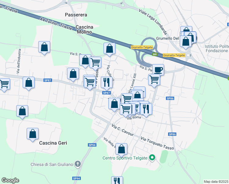 map of restaurants, bars, coffee shops, grocery stores, and more near in Telgate