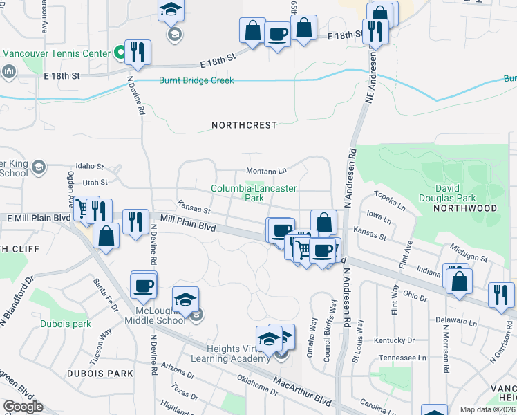 map of restaurants, bars, coffee shops, grocery stores, and more near 6209 Idaho Street in Vancouver