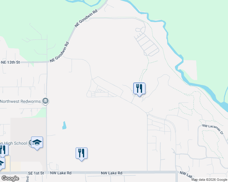 map of restaurants, bars, coffee shops, grocery stores, and more near 4665 Northwest Camas Meadows Drive in Camas