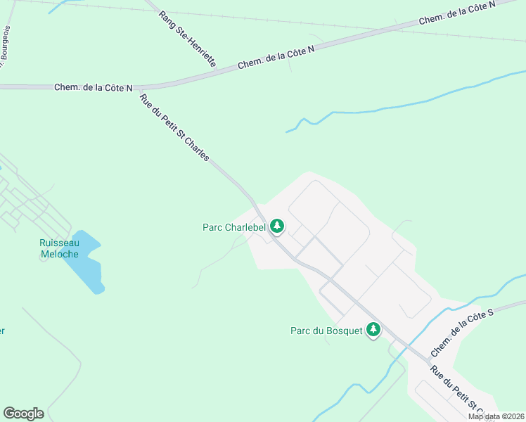 map of restaurants, bars, coffee shops, grocery stores, and more near 8297 Rue du Petit Saint Charles in Mirabel