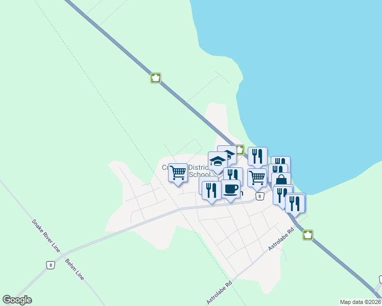 map of restaurants, bars, coffee shops, grocery stores, and more near 18 Morrison Drive in Cobden